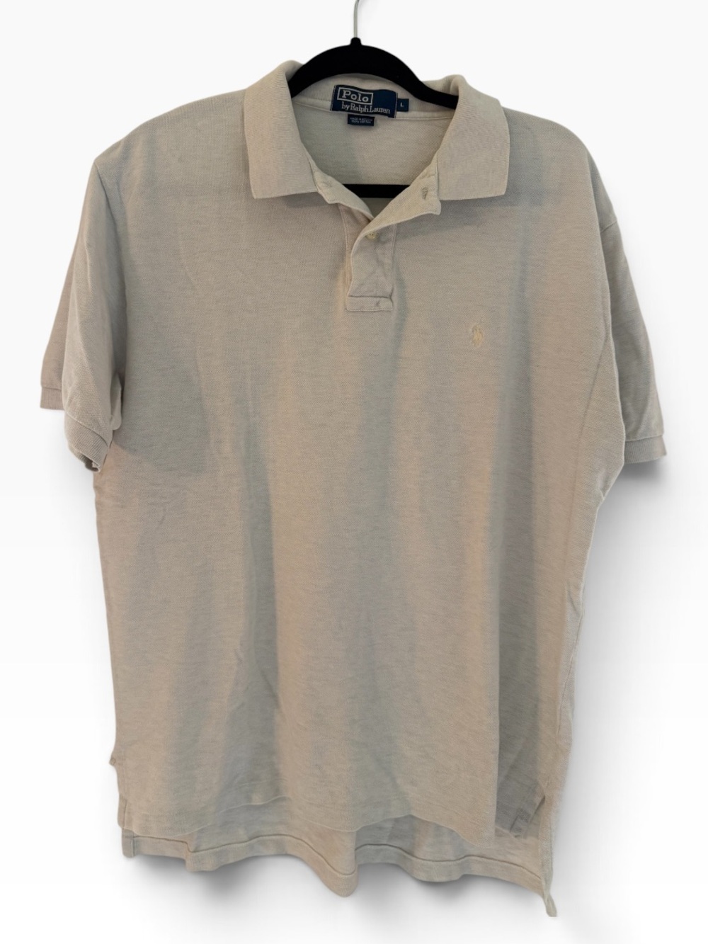 Polo by Ralph Lauren Short-Sleeve Polo in Light Beige with Tonal Horse Logo